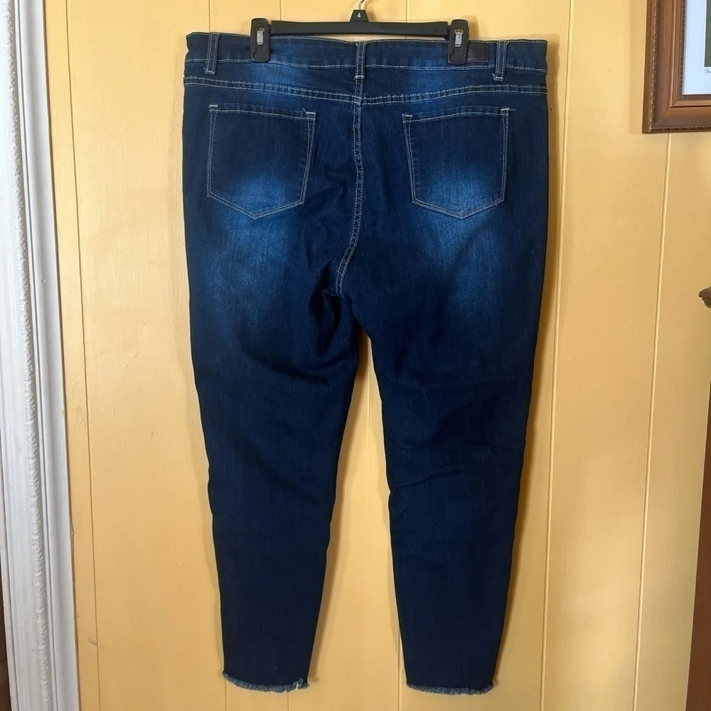 Lucky & Blessed Womens Jeans Size 22 Serape Inlay Patches Distressed